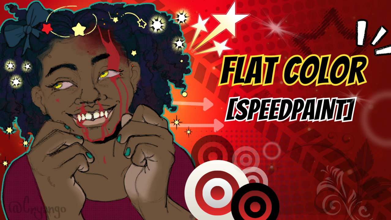 Flat Color Portrait Process! 💥😵💫💫 [Speedpaint]